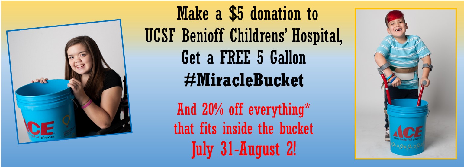 CMN Miracle Bucket Sale for UCSF Benioff Children's Hospitals