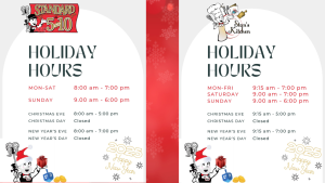 Holiday hours for Stan's and Standard